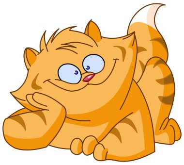 Gülümseyen şişman kedi