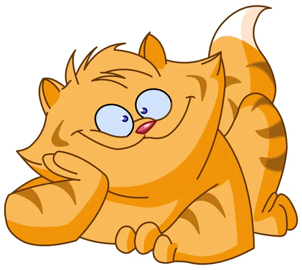 Sonriente gato gordo — Vector de stock