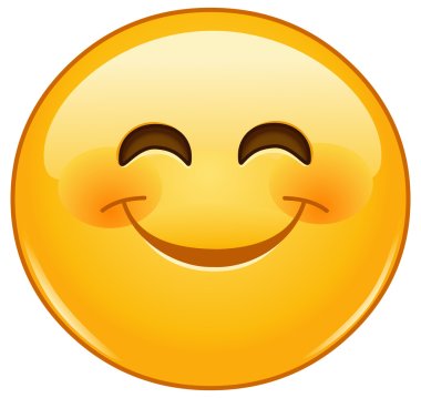Smiling emoticon with smiling eyes clipart