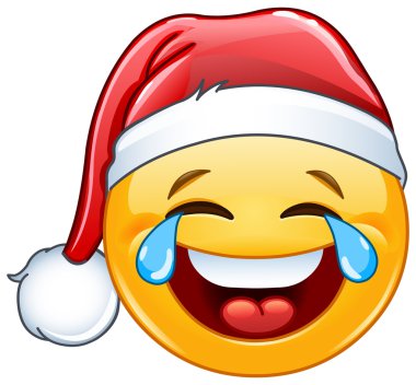 Noel Baba şapkası ile sevinç ifade göz yaşları