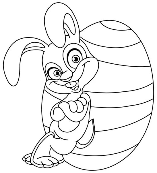 Overzicht bunny met Paasei — Stockvector