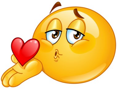 Blowing kiss male emoticon clipart