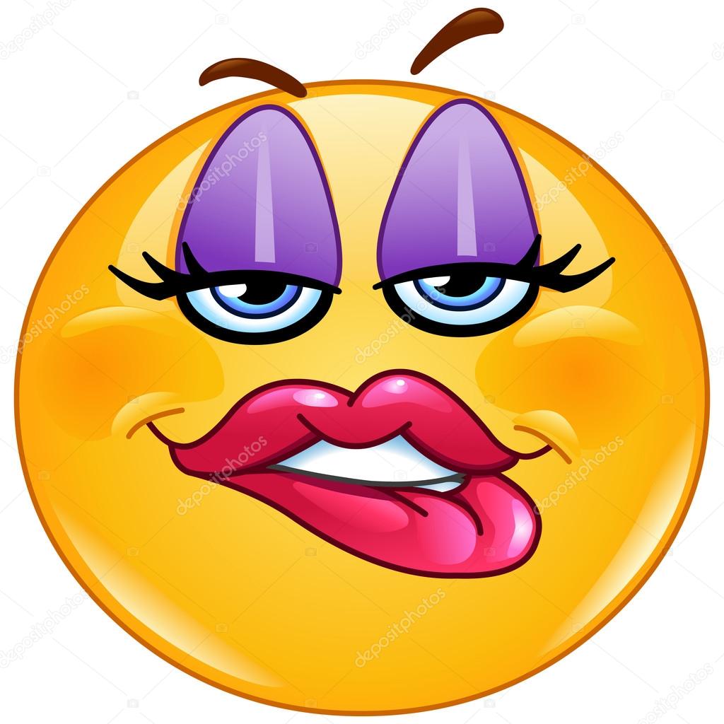 Biting lip female emoticon