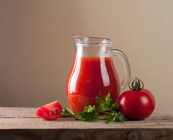 Jar with tomato juice — Stock Photo, Image