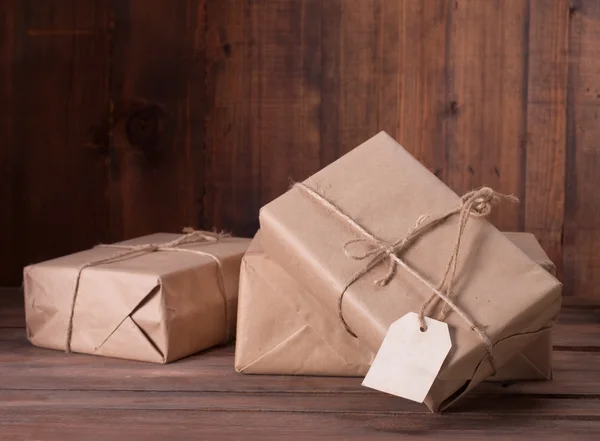 Pile parcel wrapped — Stock Photo, Image