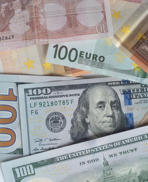 US Dollar and Euro — Stock Photo, Image