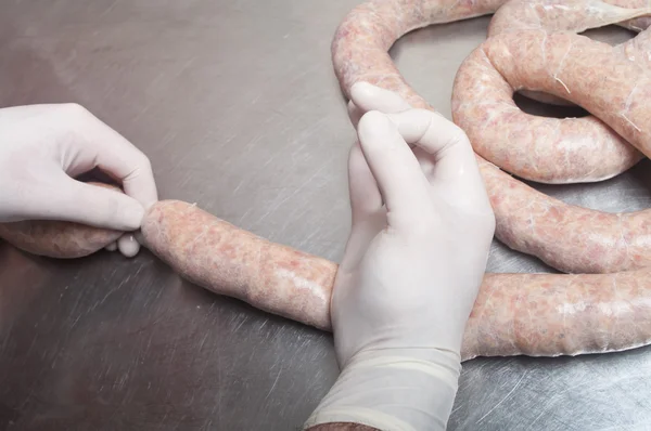 Making Sausage — Stock Photo, Image