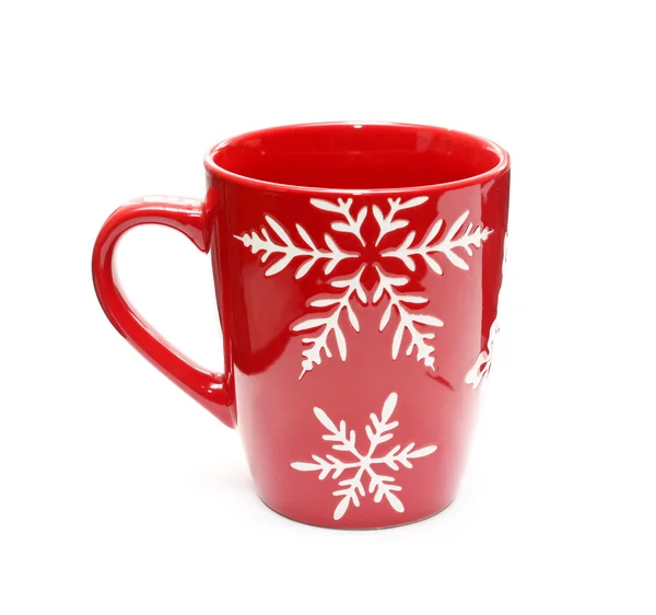 Red mug isolated on white — Stock Photo, Image