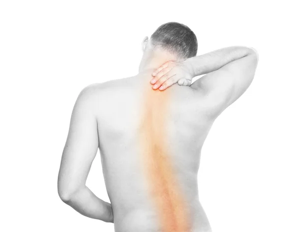Youn hombre teniendo dolor de espalda — Foto de Stock