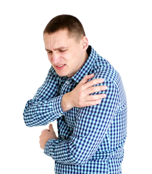 Young man having shoulder pain — Stock Photo, Image