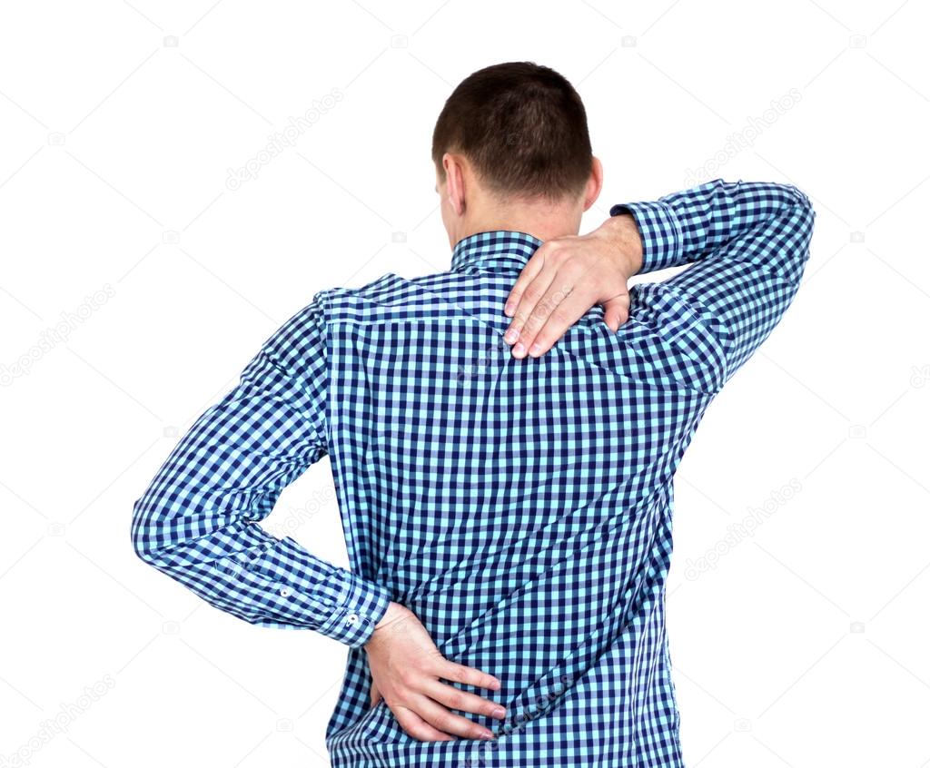Young man having back pain