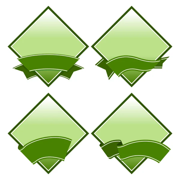 Зеленая этикетка с лентой — стоковый вектор