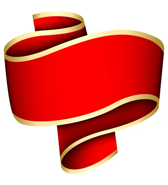 渦巻き模様の赤いリボン — ストックベクタ