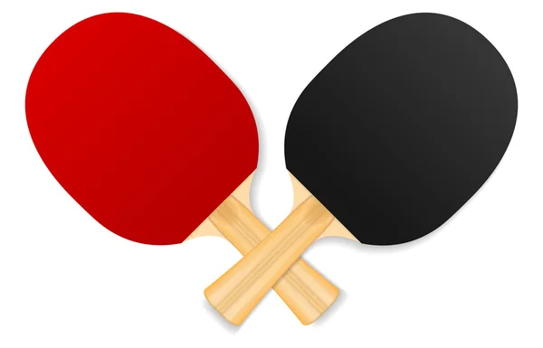Twee gekruiste ping-pong rackets — Stockvector