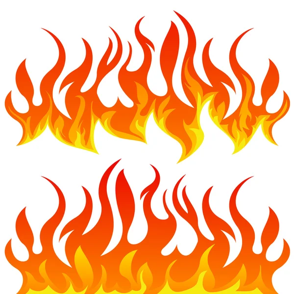 Jogo de vetor de chamas de fogo — Vetor de Stock