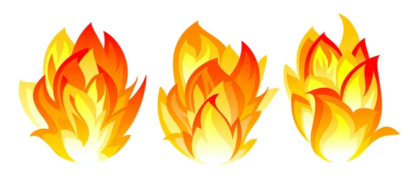 Τρεις φωτιά εικονίδιο — Διανυσματικό Αρχείο