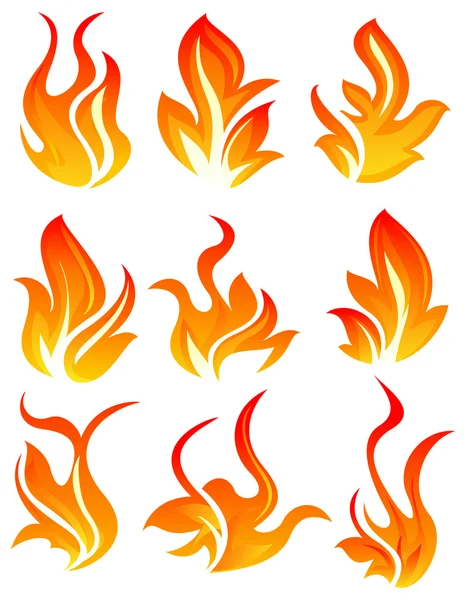 Nueve icono de fuego — Vector de stock