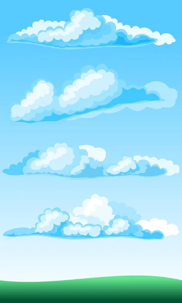 Set of cartoon clouds — Stock Vector