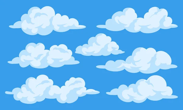 Ensemble de nuages de dessin animé — Image vectorielle