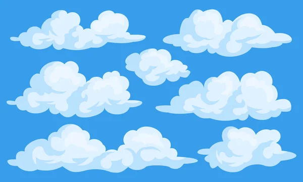 Conjunto de nuvens de desenhos animados —  Vetores de Stock