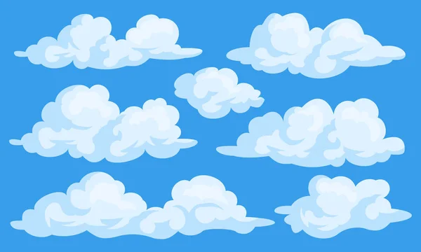 Ensemble de nuages de dessin animé — Image vectorielle