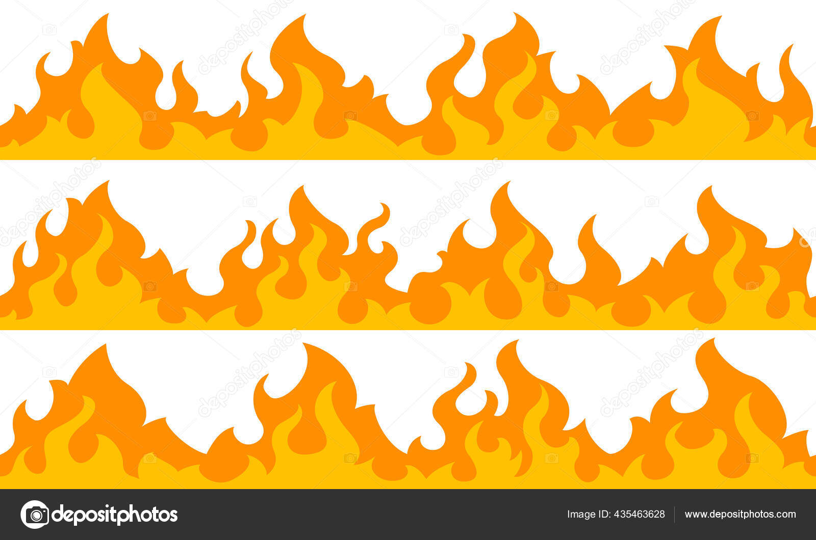 Bordas Da Chama De Fogo De Desenho Animado. Borda De Incêndio Em Laranja  Sem Costura. Ilustração do Vetor - Ilustração de alaranjado, beiras:  267839383