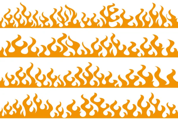 Fire flame frame borders — Stock Vector