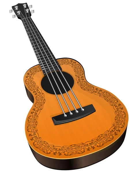 Ukulele with floral border — Stock Vector