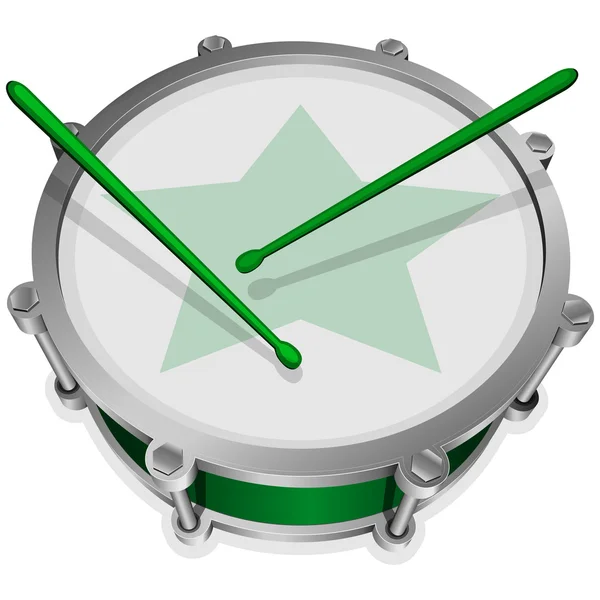 Pequeño tambor verde — Vector de stock