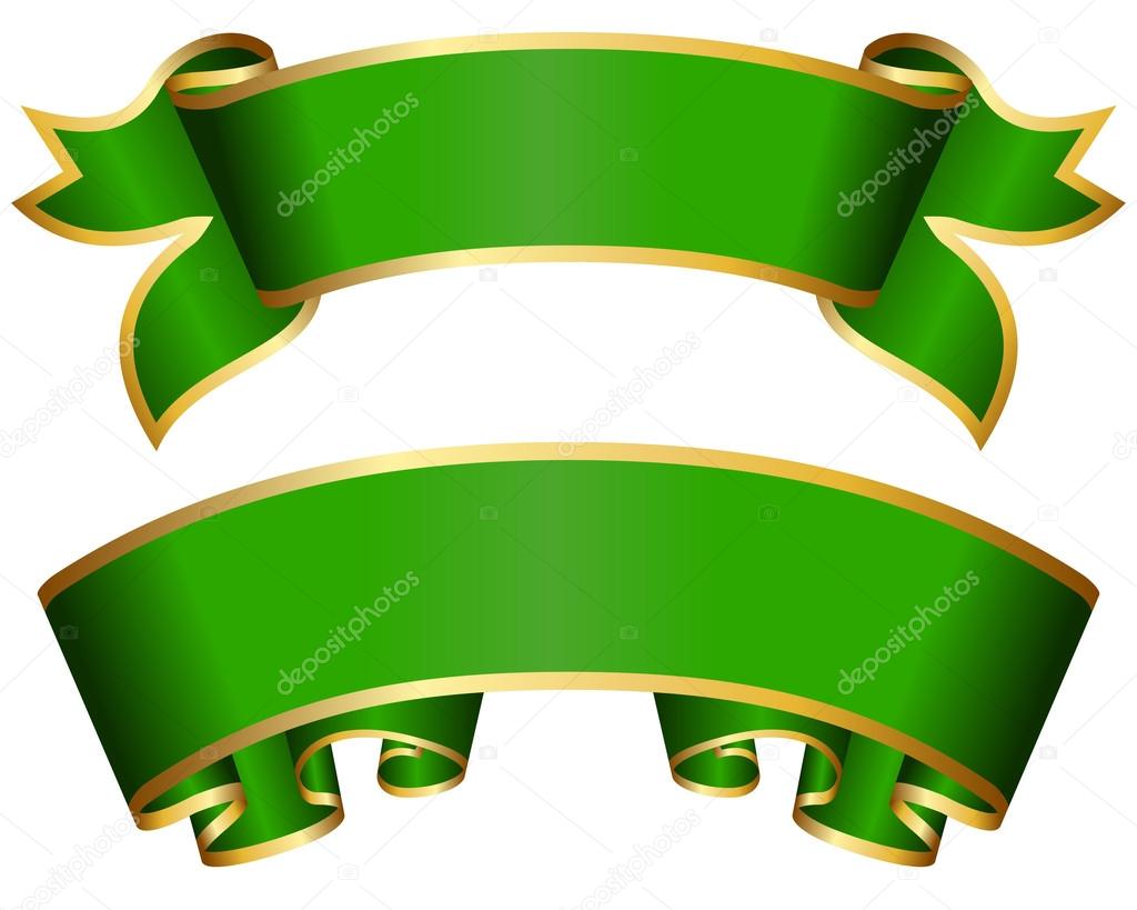Watercolor Green Ribbon Banner Clipart Graphic by AchitaStudio · Creative  Fabrica