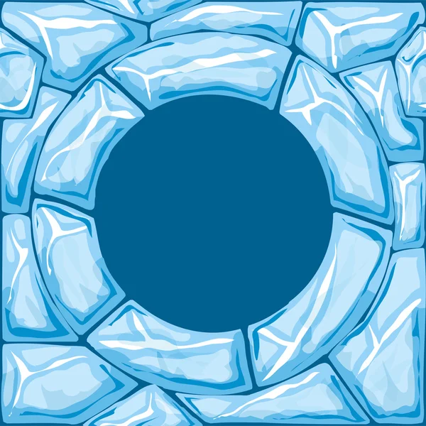 Mavi buz seamless modeli üzerinde yuvarlak çerçeve — Stok Vektör