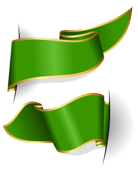 Green ribbon collection — Stock Vector