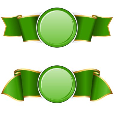 Şerit ile yeşil yuvarlak çerçeve