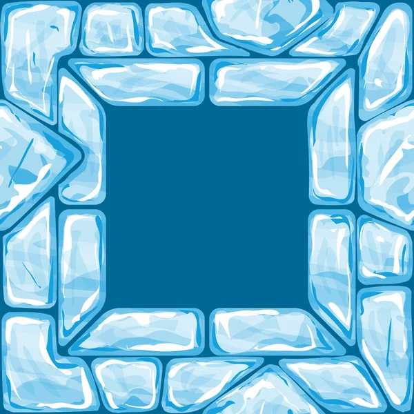 氷のシームレスなパターンに正方形のフレーム — ストックベクタ