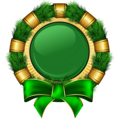 Yay ile yuvarlak chrismas çerçeve