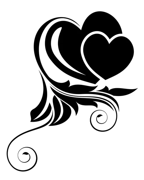 Elemento de diseño floral negro — Vector de stock