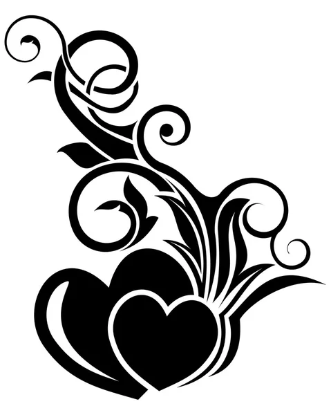 Día de San Valentín elemento de diseño floral — Vector de stock