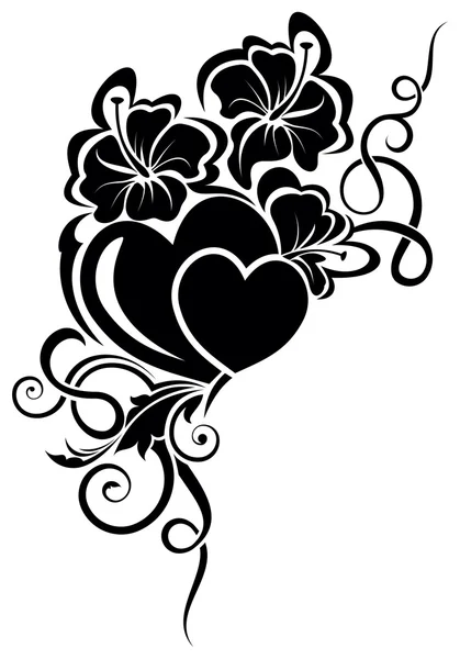 Día de San Valentín elemento de diseño floral — Vector de stock