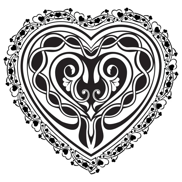 Dia dos Namorados tatuagem coração — Vetor de Stock