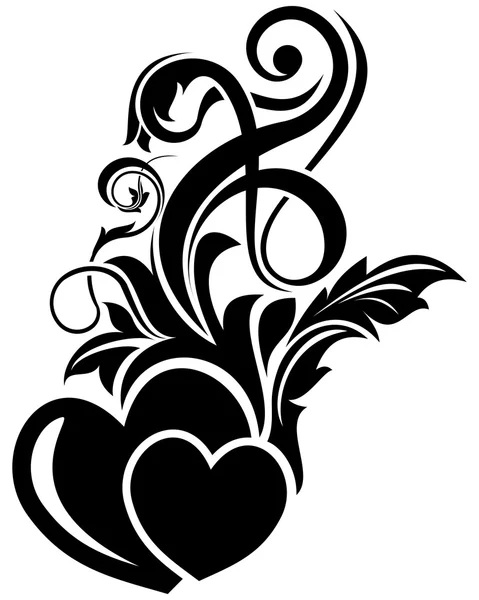 Saint Valentin élément de conception florale — Image vectorielle