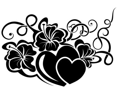 Sevgililer günü çiçek tasarım öğesi