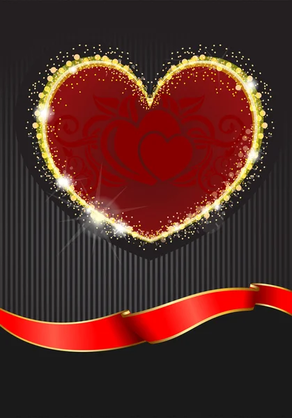 Valentines Day background with hearts — Stock Vector