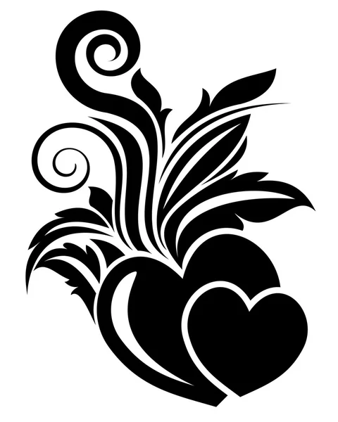 Día de San Valentín elemento de diseño floral — Vector de stock