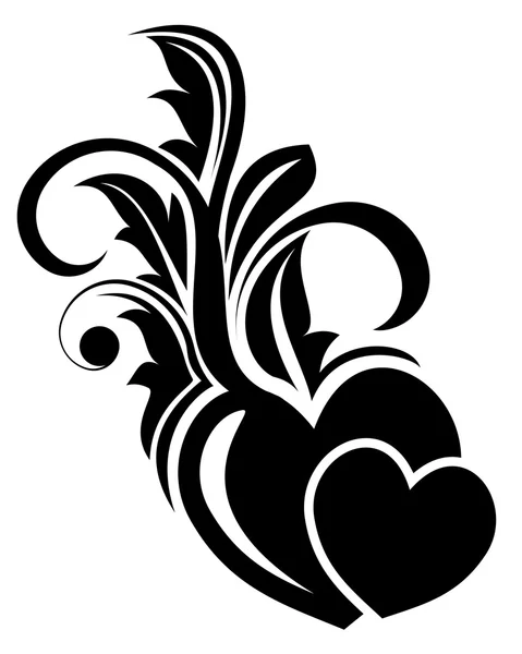 Saint Valentin élément de conception florale — Image vectorielle