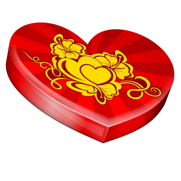 Hearts shape gift box — Stock Vector