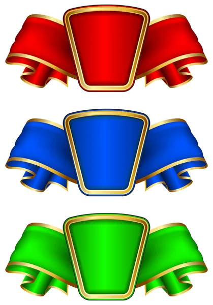 Cadre de collection avec ruban en 3 couleurs — Image vectorielle