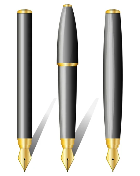 Zwarte pen geïsoleerd op de witte achtergrond. vectorillustratie — Stockvector