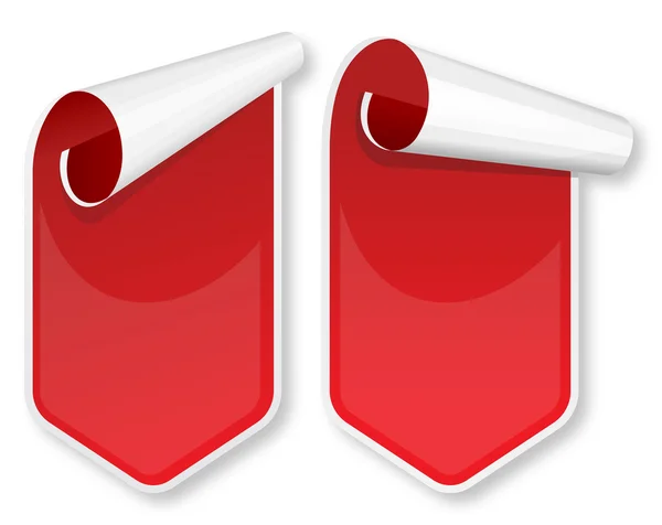 Red verpakking stickers instellen — Stockvector
