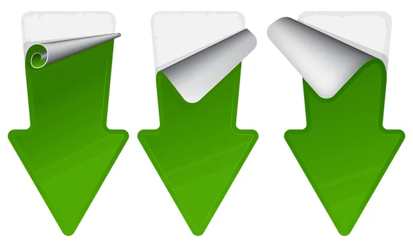 Zielona etykieta z boku zakrzywione — Wektor stockowy