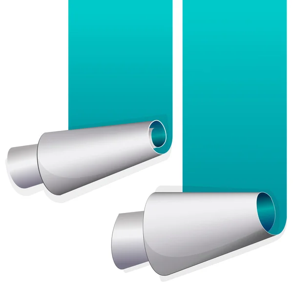 Turquoise sticker met opgerold rand. — Stockvector